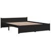 Estructura De Cama Madera Maciza Negra King Size 150x200 Cm Vidaxl