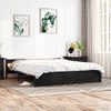 Estructura De Cama De Madera Maciza Negra 160x200 Cm Vidaxl