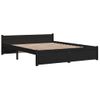 Estructura De Cama De Madera Maciza Negra 160x200 Cm Vidaxl