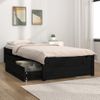 Estructura De Cama Individual Con Cajones Negro 90x190 Cm Vidaxl