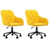 Sillas De Comedor Giratorias 2 Uds Terciopelo Amarillo Vidaxl