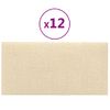 Paneles De Pared 12 Uds Tela Color Crema 30x15 Cm 0,54 M² Vidaxl