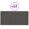 Paneles De Pared 12 Uds Tela Gris Oscuro 30x15 Cm 0,54 M² Vidaxl