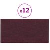 Paneles De Pared 12 Uds Tela Morado 30x15 Cm 0,54 M² Vidaxl