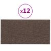 Paneles De Pared 12 Uds Tela Gris Taupe 30x15 Cm 0,54 M² Vidaxl