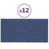 Paneles De Pared 12 Uds Tela Azul 30x15 Cm 0,54 M² Vidaxl