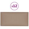 Paneles De Pared 12 Uds Cuero Pe Capuchino 30x15 Cm 0,54 M² Vidaxl