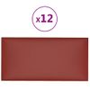 Paneles De Pared 12 Uds Cuero Pe Rojo Tinto 30x15 Cm 0,54 M² Vidaxl