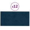 Paneles De Pared 12 Uds Cuero Sintético Azul 30x15 Cm 0,54 M² Vidaxl