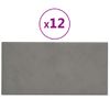 Paneles De Pared 12 Uds Terciopelo Gris Claro 30x15 Cm 0,54 M² Vidaxl