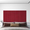 Paneles De Pared 12 Uds Terciopelo Rojo Tinto 30x15 Cm 0,54 M² Vidaxl