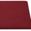 Paneles De Pared 12 Uds Terciopelo Rojo Tinto 30x15 Cm 0,54 M² Vidaxl