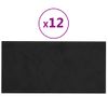 Paneles De Pared 12 Uds Terciopelo Negro 30x15 Cm 0,54 M² Vidaxl