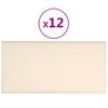 Paneles De Pared 12 Uds Terciopelo Crema 30x15 Cm 0,54 M² Vidaxl