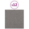 Paneles De Pared 12 Uds Tela Gris Claro 30x30 Cm 1,08 M² Vidaxl