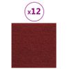 Paneles De Pared 12 Uds Tela Rojo Tinto 30x30 Cm 1,08 M² Vidaxl