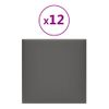 Paneles De Pared 12 Uds Cuero Sintético Gris 30x30 Cm 1,08 M² Vidaxl