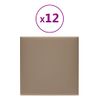 Paneles Pared 12 Uds Cuero Sintético Capuchino 30x30 Cm 1,08 M² Vidaxl