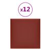 Paneles Pared 12 Uds Cuero Sintético Rojo Tinto 30x30 Cm 1,08m² Vidaxl