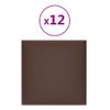 Paneles De Pared 12 Uds Cuero Sintético Marrón 30x30 Cm 1,08 M² Vidaxl