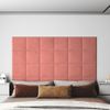 Paneles De Pared 12 Uds Terciopelo Rosa 30x30 Cm 1,08 M² Vidaxl