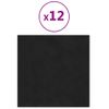 Paneles De Pared 12 Uds Terciopelo Negro 30x30 Cm 1,08 M² Vidaxl