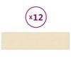 Paneles De Pared 12 Uds Tela Color Crema 60x15 Cm 1,08 M² Vidaxl