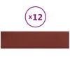 Paneles Pared 12 Uds Cuero Sintético Rojo Tinto 60x15 Cm 1,08m² Vidaxl