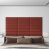 Paneles Pared 12 Uds Cuero Sintético Rojo Tinto 60x15 Cm 1,08m² Vidaxl