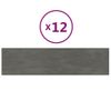 Paneles De Pared 12 Uds Terciopelo Gris Oscuro 60x15 Cm 1,08 M² Vidaxl