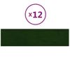 Paneles De Pared 12 Uds Terciopelo Verde Oscuro 60x15 Cm 1,08m² Vidaxl