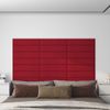 Paneles De Pared 12 Uds Terciopelo Rojo Tinto 60x15 Cm 1,08 M² Vidaxl