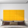 Paneles De Pared 12 Uds Terciopelo Amarillo 60x15 Cm 1,08 M² Vidaxl