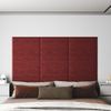 Paneles De Pared 12 Uds Tela Rojo Tinto 60x30 Cm 2,16 M² Vidaxl