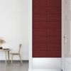 Paneles De Pared 12 Uds Tela Rojo Tinto 60x30 Cm 2,16 M² Vidaxl