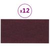 Paneles De Pared 12 Uds Tela Morado 60x30 Cm 2,16 M² Vidaxl