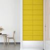 Paneles De Pared 12 Uds Tela Amarillo Claro 60x30 Cm 2,16 M² Vidaxl