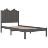 Estructura De Cama Madera Maciza De Pino Gris 90x200 Cm Vidaxl