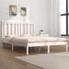 Estructura De Cama Madera Maciza De Pino Blanco 135x190 Cm Vidaxl