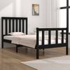 Estructura De Cama Madera Maciza De Pino Negro 75x190 Cm Vidaxl