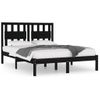 Estructura Cama Madera Maciza Pino Doble Negra 120x190 Cm Vidaxl