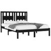 Estructura Cama Madera Maciza Pino Doble Negra 120x190 Cm Vidaxl