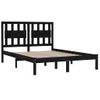 Estructura Cama Madera Maciza Pino Doble Negra 120x190 Cm Vidaxl