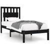 Estructura De Cama Madera Maciza De Pino Negra 100x200 Cm Vidaxl