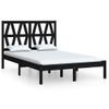 Estructura De Cama Madera Maciza Pino Negra Doble 120x190 Cm Vidaxl