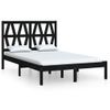 Estructura De Cama De Madera Maciza De Pino Negra 140x190 Cm Vidaxl