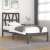 Estructura De Cama Madera Maciza De Pino Gris 90x200 Cm Vidaxl