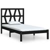 Estructura De Cama Madera Maciza De Pino Negra 100x200 Cm Vidaxl