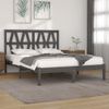 Estructura De Cama De Madera Maciza De Pino Gris 200x200 Cm Vidaxl