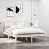 Estructura De Cama De Madera Maciza De Pino Blanco 140x190 Cm Vidaxl